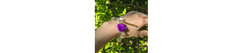 Purple Green Fluorite Bracelet