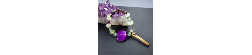 Purple Green Fluorite Bracelet