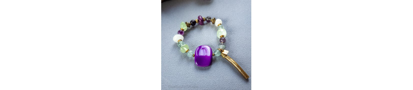 Purple Green Fluorite Bracelet