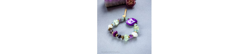 Purple Green Fluorite Bracelet