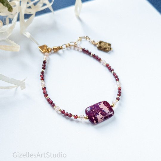 Garnet and Jasper Retro Bracelet