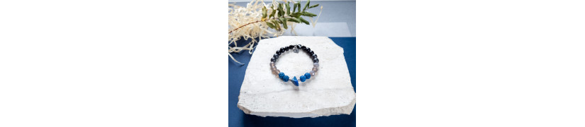 Elastic Bracelet with Blue Lava