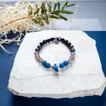 Elastic Bracelet with Blue Lava