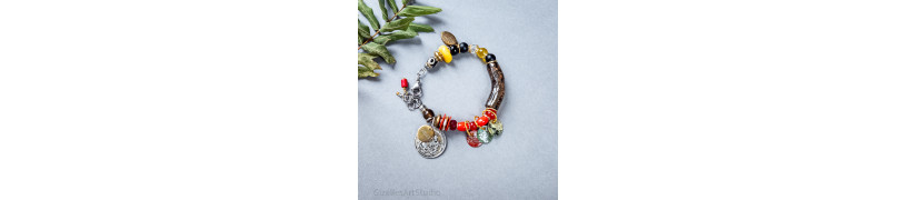 Bohemian Bracelet with Semi-Precious Stones