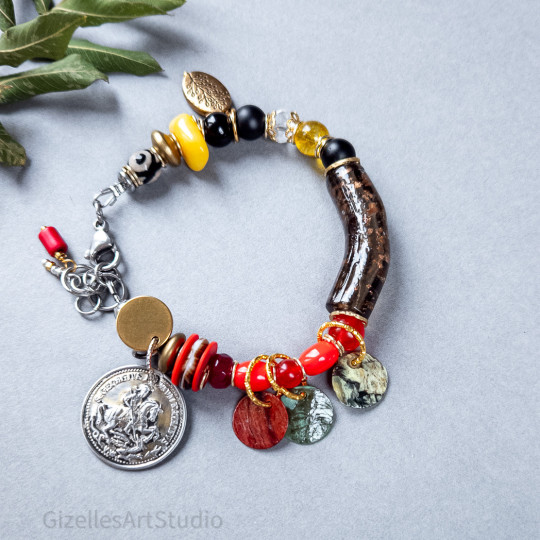 Bohemian Bracelet with Semi-Precious Stones