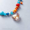 Orange Blue Gemstone Necklace