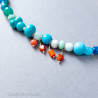 Orange Blue Gemstone Necklace