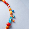 Orange Blue Gemstone Necklace