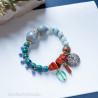 Bracelet with Red Jasper and Chrysocolla