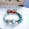 Bracelet with Red Jasper and Chrysocolla