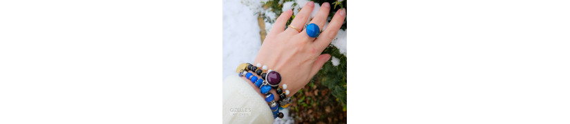 Blue Maroon Chunky Bracelet