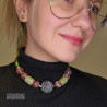 Naszyjnik WITRAŻE – choker z lawy i szkła artystycznego Naszyjnik WITRAŻE – choker z lawy i szkła artystycznego