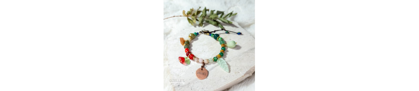 Gemstone Bracelet with a Button