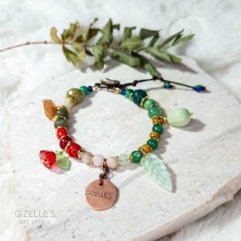 Gemstone Bracelet with a Button