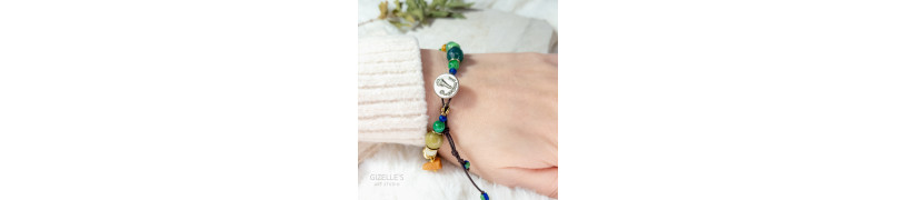 Gemstone Bracelet with a Button