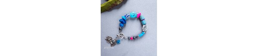 Blue Upcycled Bracelet