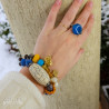 Blue Maroon Chunky Bracelet