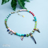 Gem Stones and Upcycled Beads Necklace
