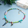 Gem Stones and Upcycled Beads Necklace