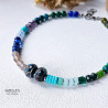 Gemstones and Glass Beads Necklace with a Coin