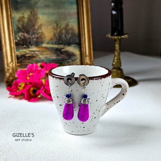 Kolczyki Purpurowa Kropla Kolczyki Purpurowa Kropla