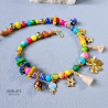 Gemstones and Glass Beads Necklace with a Coin