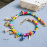 Gemstones and Glass Beads Necklace with a Coin