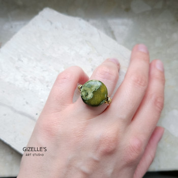 Green Rhyolite Stretch Ring