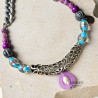 Naszyjnik LAVEN – lawendowy choker z perłą i szkłem weneckim | Gizelle’s Naszyjnik LAVEN – lawendowy choker z perłą i szkłem weneckim | Gizelle’s