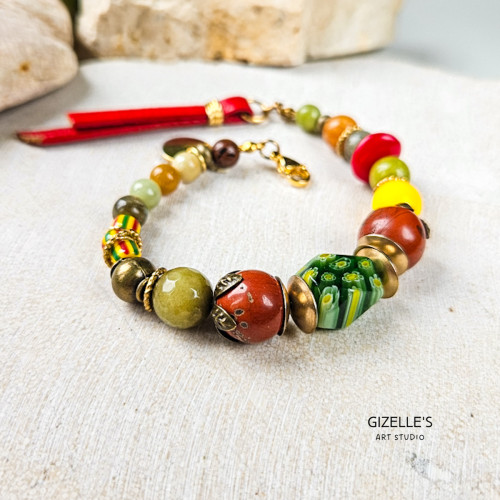 Bransoletka Kolory Ziemi – naturalna biżuteria handmade