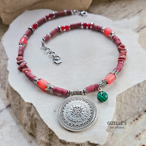 Naszyjnik Słowiańskie Wertepy – kamienie i srebrne detale