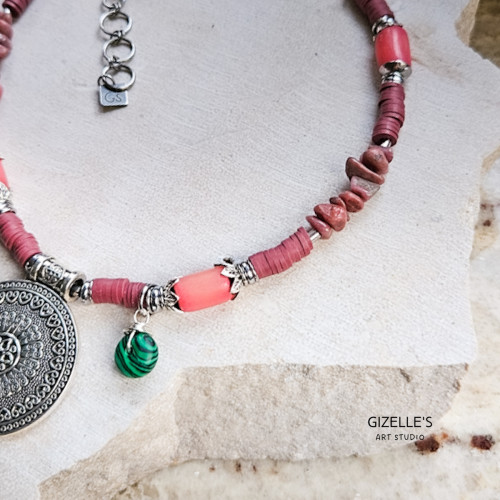 Naszyjnik Słowiańskie Wertepy – kamienie i srebrne detale