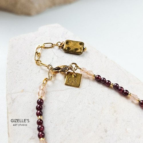 Bransoletka Cesarska – jaspis imperialny, granat, hematyt | Gizelle’s