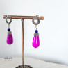Kolczyki Purple Drop – turkmenit purpurowy, hematyt, stal szlachetna | Gizelle’s