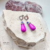 Kolczyki Purple Drop – turkmenit purpurowy, hematyt, stal szlachetna | Gizelle’s