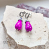 Kolczyki Purple Drop – turkmenit purpurowy, hematyt, stal szlachetna | Gizelle’s