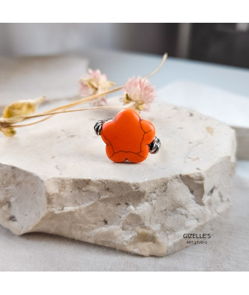 Elastyczny pierścionek Orange Peel – howlit i stal szlachetna