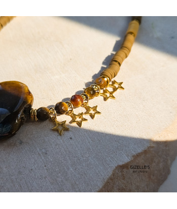 Naszyjnik Nocne Niebo nad Narwią – Tygrysie Oko i ceramika