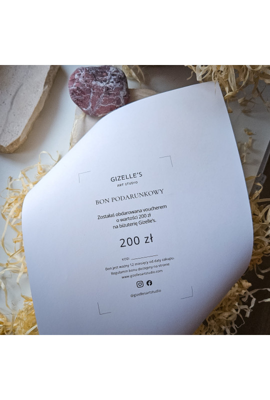 Bon podarunkowy elektroniczny | Gizelle's Art Studio