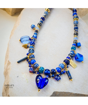 Naszyjnik Mono Blue – niebieska biżuteria artystyczna