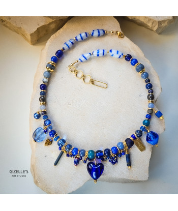 Naszyjnik Mono Blue – niebieska biżuteria artystyczna