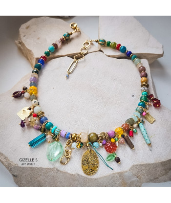 Bogaty Spring Mood – pastelowy naszyjnik artystyczny