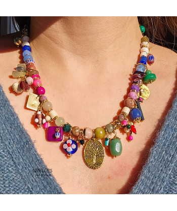 Naszyjnik Bogaty Magnolia – artystyczna biżuteria z kamieni