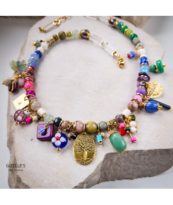 Naszyjnik Bogaty Magnolia – artystyczna biżuteria z kamieni