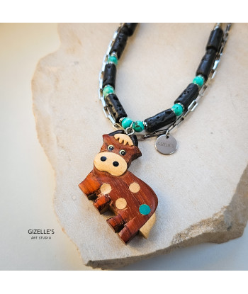 Naszyjnik Milky Way – lawa wulkaniczna, turkus | autorska biżuteria handmade