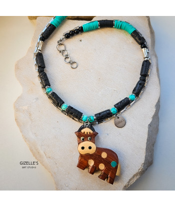 Naszyjnik Milky Way – lawa wulkaniczna, turkus | autorska biżuteria handmade