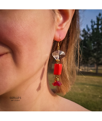 Kolczyki FINEZJA - kryształ i naturalna kość