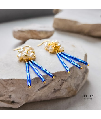 Lumière – długie kolczyki ze szkła i perełek