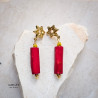 Kolczyki LAILA – czerwone, z mosiądzu i kości