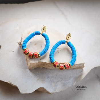 Kolczyki NOLA – niebieskie, wyraziste, handmade